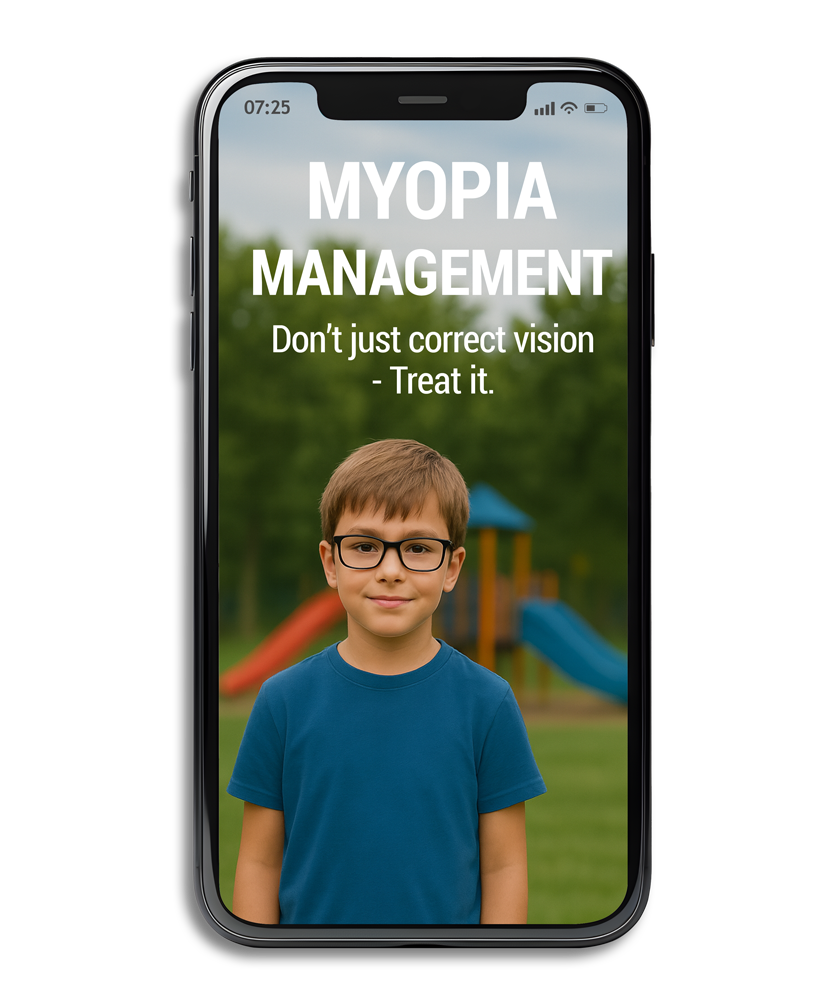 OcuMarketing campaign-myopia control with simulator to educate and drive patients to the website to engage further.